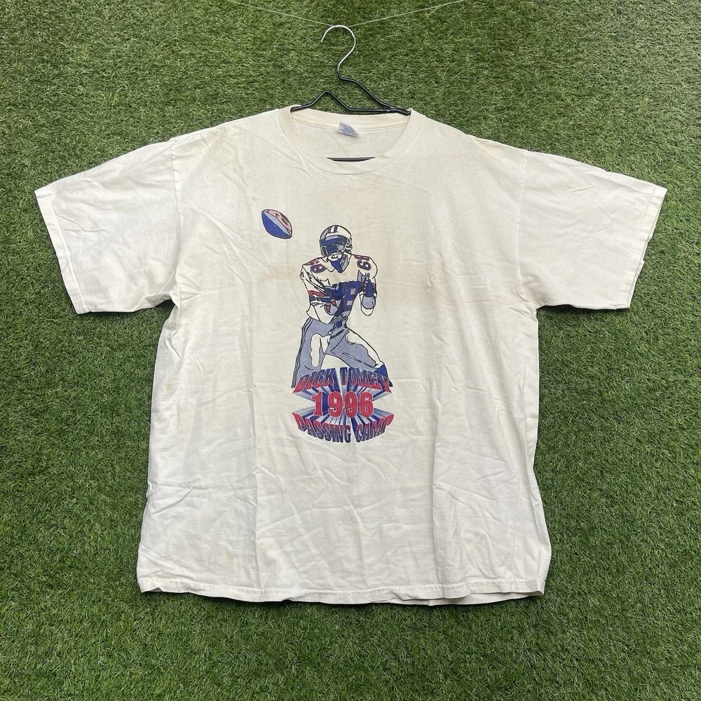 Vintage Football Starter Shirt Mens XL Single Stitch White Big Logo 1996 Boxy